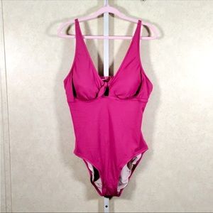 Kona Sol mauve pink one piece swim suit XL